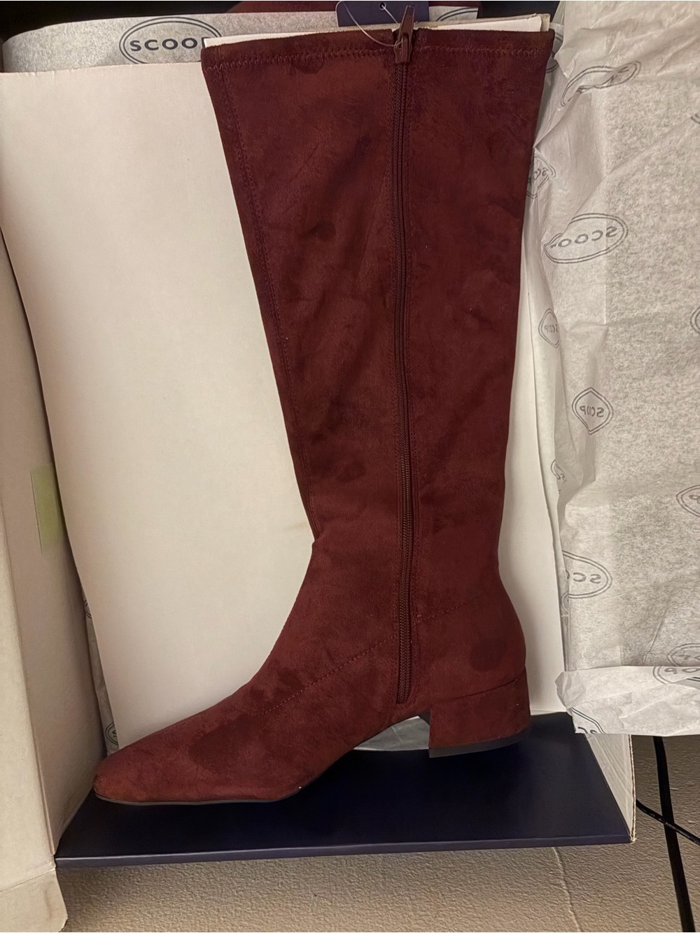 Women's Tall Suede Knee-High Boot - Burgundy